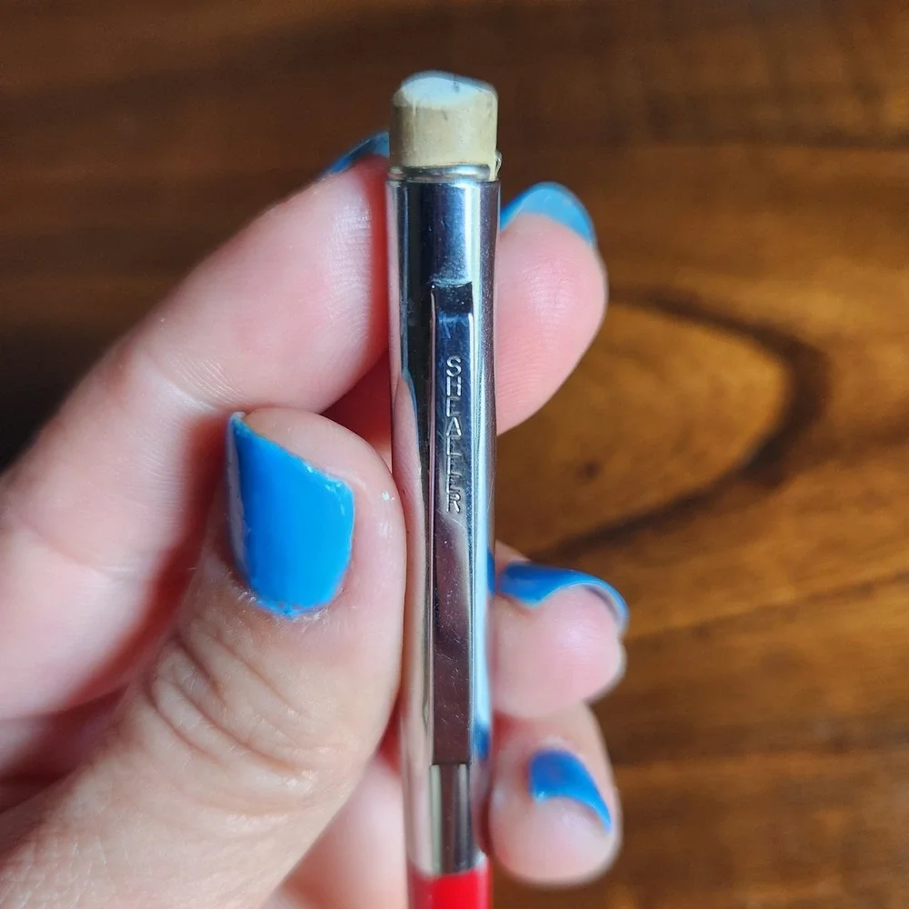 vintage Sheaffer mechanical pencil. Red & chrome. Works great